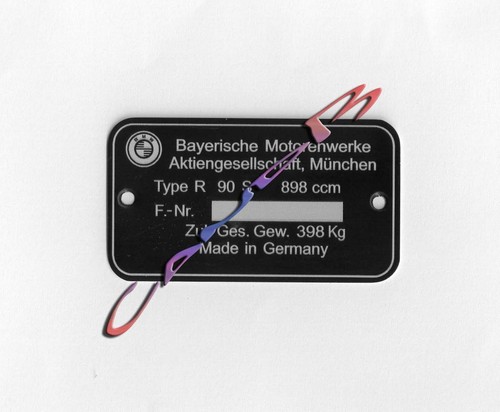 Plaque cadre bmw r - ,